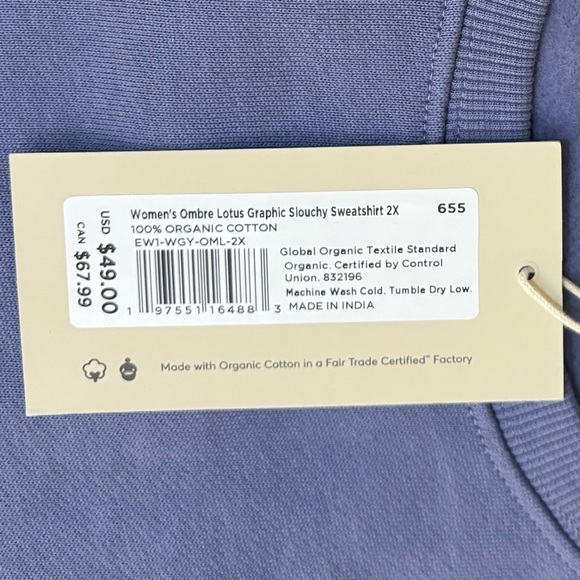 Pact Ombré Lotus Moon Star Graphic Soft Organic Cotton oversized pullover - Picture 5 of 7